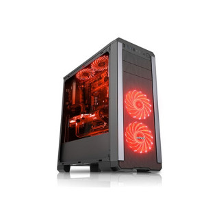 Rampage Számítógépház - Pulsar (fekete; ablakos; ATX; alsó táp; 3x120mm; 2xUSB3.0 + 2xUSB2.0, I/O; porszűrő) PC