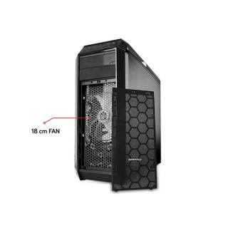 Rampage Számítógépház - Storm W5 (fekete; ablakos; ATX; alsó táp; 1x120mm + 1x180mm; 2xUSB3.0, I/O; porszűrő) PC