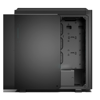 Rampage Számítógépház - Carbon (fekete; üveg ablakos; ATX; alsó táp; 4x120mm RGB; 2xUSB3.0) PC