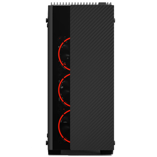 Rampage Számítógépház - Carbon (fekete; üveg ablakos; ATX; alsó táp; 4x120mm RGB; 2xUSB3.0) PC