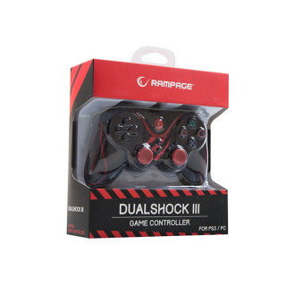 Rampage Gamepad - SG-R601 Black (USB, 2,2m kábel, PC ÉS PS3 kompatibilis, fekete) PS3