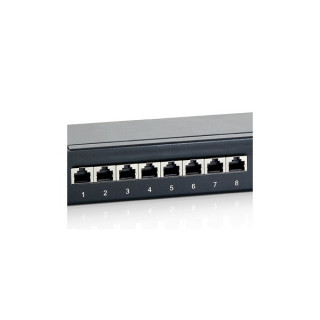 Equip Patch panel - 326424 (24 port, Cat6, 1U, árnyékolt, fekete) PC