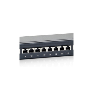 Equip Patch panel - 326424 (24 port, Cat6, 1U, árnyékolt, fekete) PC