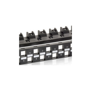 Equip Keystone Patch Panel - 769225 (24 port, Cat6A, 1U, árnyékolatlan, fekete) PC