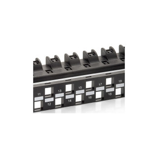 Equip Keystone Patch Panel - 769225 (24 port, Cat6A, 1U, árnyékolatlan, fekete) PC