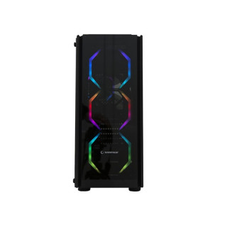 Rampage Számítógépház - MIRACLE-V1 RGB (fekete; edzett üveg; ATX; alsó táp; 4x120mm; 1xUSB3.0 + 2xUSB2.0, I/O; porszűrő) PC