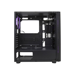 Rampage Számítógépház - MIRACLE-V1 RGB (fekete; edzett üveg; ATX; alsó táp; 4x120mm; 1xUSB3.0 + 2xUSB2.0, I/O; porszűrő) PC