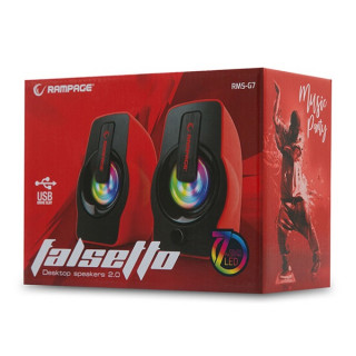 Rampage RMS-G7 Falsetto RGB Speaker Red PC