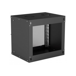 Intellinet Wallmount Cabinet 9U 540/400mm Rack 19' glass door, flat pack, black PC