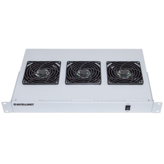 Manhattan Rackszekrény ventilátor - 712378 (19", 3 ventilátor, szürke) PC