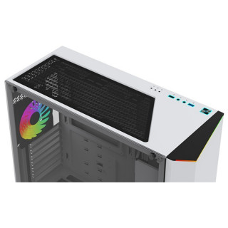 DeepCool Számítógépház - EARLKASE RGB WH (fehér,ablakos, fekete belső, 2x12cm ventilátor, ATX, mATX, 1xUSB3.0, 1xUSB2.0) PC