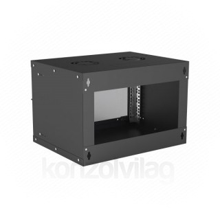 Intellinet Wallmount Cabinet 6U 540/400mm Rack 19' glass door, flat pack, black PC