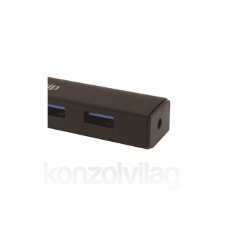 Equip-Life USB Hub - 128953 (4 Port, USB3.0, USB tápellátás, kompakt dizájn, fekete) PC