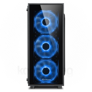 Sharkoon TG4 Blue táp nélküli Mid Tower számítógépház fekete PC