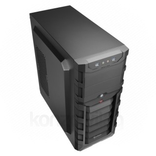 Sharkoon Számítógépház - SGC1 (fekete; alsó táp; ATX,mATX; mITX; 2xUSB3.0; I/O; 2x120mm ventillátor) PC