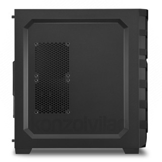 Sharkoon Számítógépház - SGC1 (fekete; alsó táp; ATX,mATX; mITX; 2xUSB3.0; I/O; 2x120mm ventillátor) PC