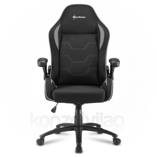 GSZEK Sharkoon Gamer szék - Elbrus 1 Black/Grey (állítható magasság; fix kartámasz; szövet; acél talp; 120kg-ig) PC