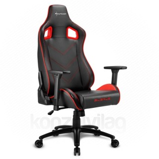 GSZEK Sharkoon Gamer szék - Elbrus 2 Black/Red (állítható magasság; állítható kartámasz; műbőr; acél talp; 150kg... PC