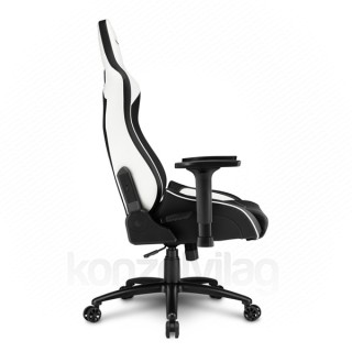 GSZEK Sharkoon Gamer szék - Elbrus 3 Black/White (állítható magasság; állítható kartámasz; műbőr; acél talp; 150... PC