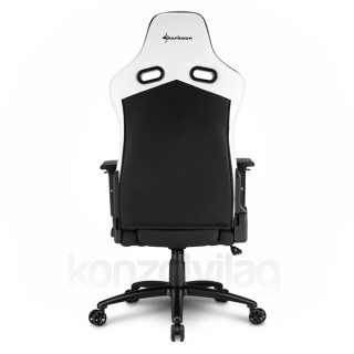 GSZEK Sharkoon Gamer szék - Elbrus 3 Black/White (állítható magasság; állítható kartámasz; műbőr; acél talp; 150... PC