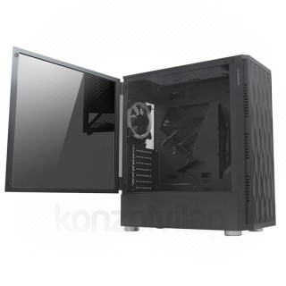 Rampage Számítógépház + Táp -  X-HORSE RGB (ablakos; 4x120mm; 1xUSB3.0 + 2xUSB2.0, I/O; porszűrő, 600W 80Plus Bronze) PC