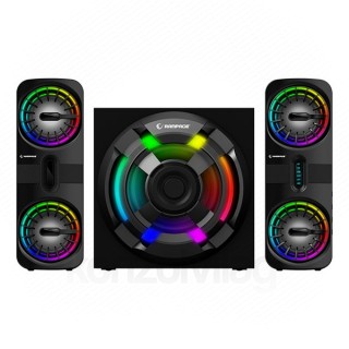 Rampage Hangszóró 2.1 - RMS-311 SHARD RGB (2.1; 80W RMS; hangerőszabályzó; USB, FM, Bluetooth, HDMI, Fekete) PC