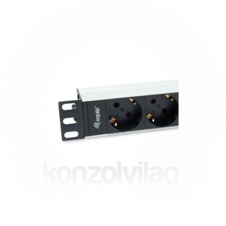 Equip Rack Kiegészítő - 333311 (Hálózati elosztó (PDU), 10", 4 x Schuko, Max.: 3500W, alumunium, fekete) PC