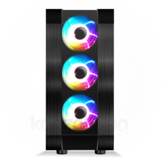 Spirit of Gamer Számítógépház - Rogue VI RGB (fekete, ablakos, 8x12cm ventilátor, alsó táp,  ATX, 1xUSB3.0, 2xUSB2.0) PC