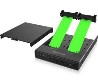 HDD-DOCK ICY BOX IB-2812CL-U3 dokkoló állomás tárolóegységhez USB 3.2 Gen 1 (3.1 Gen 1) Type micro-B Fekete PC