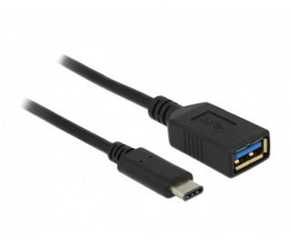 DeLock USB (USB 3.1, Gen 1) USB Type-C male > USB Type A female 15cm Black PC