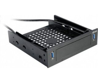 Akasa 5,25" mounting tray with 2xUSB3.0 ports Black PC