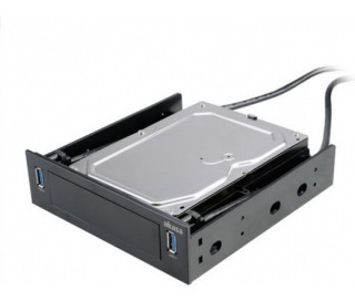 Akasa 5,25" mounting tray with 2xUSB3.0 ports Black PC