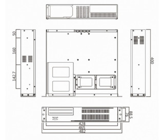 Gembird 19" Rack-mount chassis (2U) Black PC