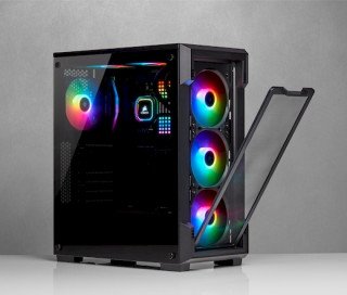 Corsair gépház iCUE 220T RGB Airflow Mid Tower ATX Smart Case, TG, Fekete PC