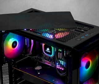 Corsair gépház iCUE 220T RGB Airflow Mid Tower ATX Smart Case, TG, Fekete PC