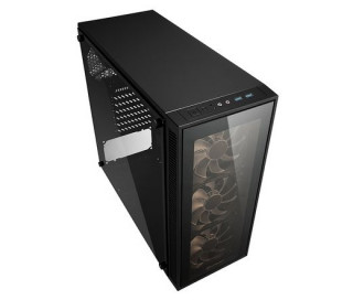 Sharkoon Számítógépház -  TG4 Red (fekete; üveg oldal; alsó táp; ATX; 4x120mm vörös led; 2xUSB3.0; I/O) PC