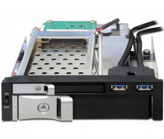 MBR Delock 47209 5,25" Mobil Rack 1 x 2,5" + 1 x 3,5" SATA HDD-hez + 2 x USB 3.0 port PC