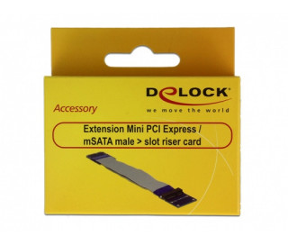 EXT Delock Bővítő Mini PCI Express / mSATA csatlakozódugó > aljzatemelő kártya rugalmas kábellel (13 cm) PC