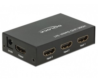 DeLock HDMI UHD Switch 3x HDMI in > 1x HDMI out 4K PC