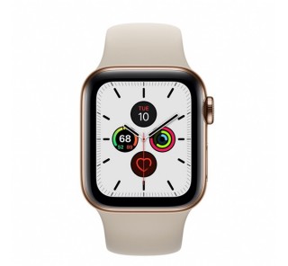 Apple Watch Series 5 GPS+Cellular okosóra, 40mm, Rozsdamentesacél, arany/kavicsszürke Mobil