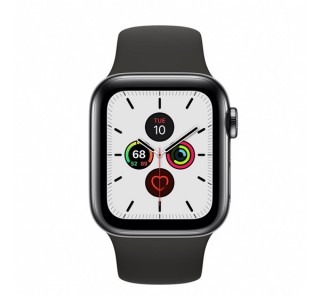 Apple Watch Series 5 GPS+Cellular okosóra, 40mm, Rozsdamentesacél, asztroszürke/fekete Mobil