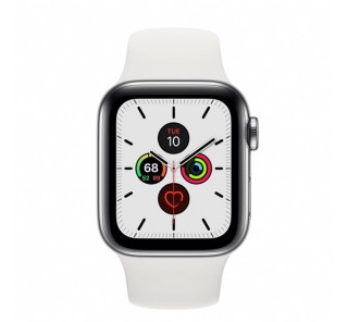 Apple Watch Series 5 GPS+Cellular okosóra, 40mm, Rozsdamentesacél, asztroszürke/fehér Mobil