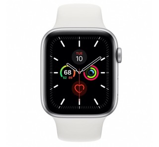 Apple Watch Series 5 GPS+Cellular okosóra, 44mm, Alumínium, ezüst/fehér Mobil