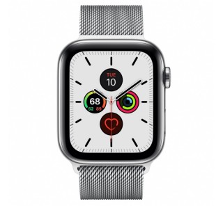 Apple Watch Series 5 GPS+Cellular okosóra, 44mm, Rozsdamentesacél, rozsdamentesacél milánói szíj Mobil