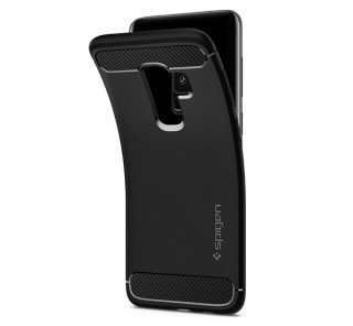 Spigen Rugged Armor Samsung Galaxy S9+ Matte Black tok, fekete Mobil