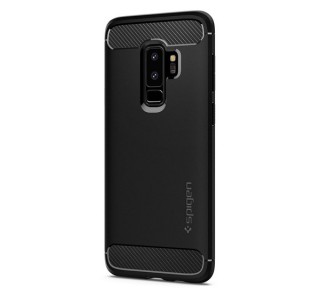 Spigen Rugged Armor Samsung Galaxy S9+ Matte Black tok, fekete Mobil