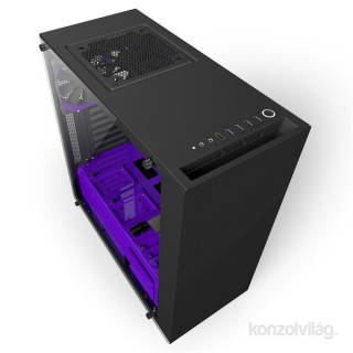 NZXT S340 Elite Matte Mid Tower Fekete-Lila (Táp nélküli) ablakos ATX ház PC