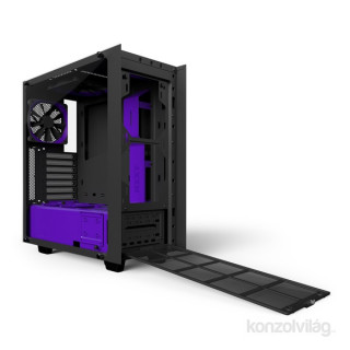 NZXT S340 Elite Matte Mid Tower Fekete-Lila (Táp nélküli) ablakos ATX ház PC