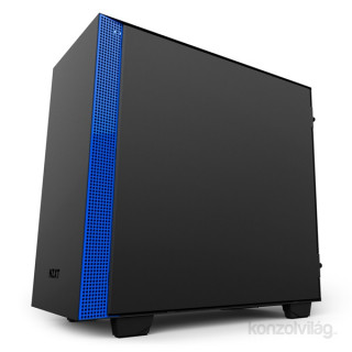 NZXT H700I Smart Fekete-Kék (Táp nélküli) ablakos ATX ház PC