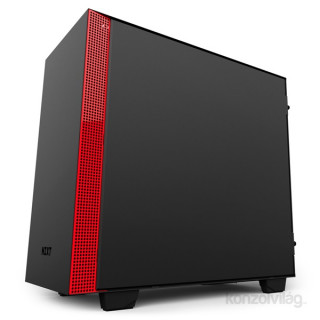 NZXT H700I Smart Fekete-Vörös (Táp nélküli) ablakos ATX ház PC